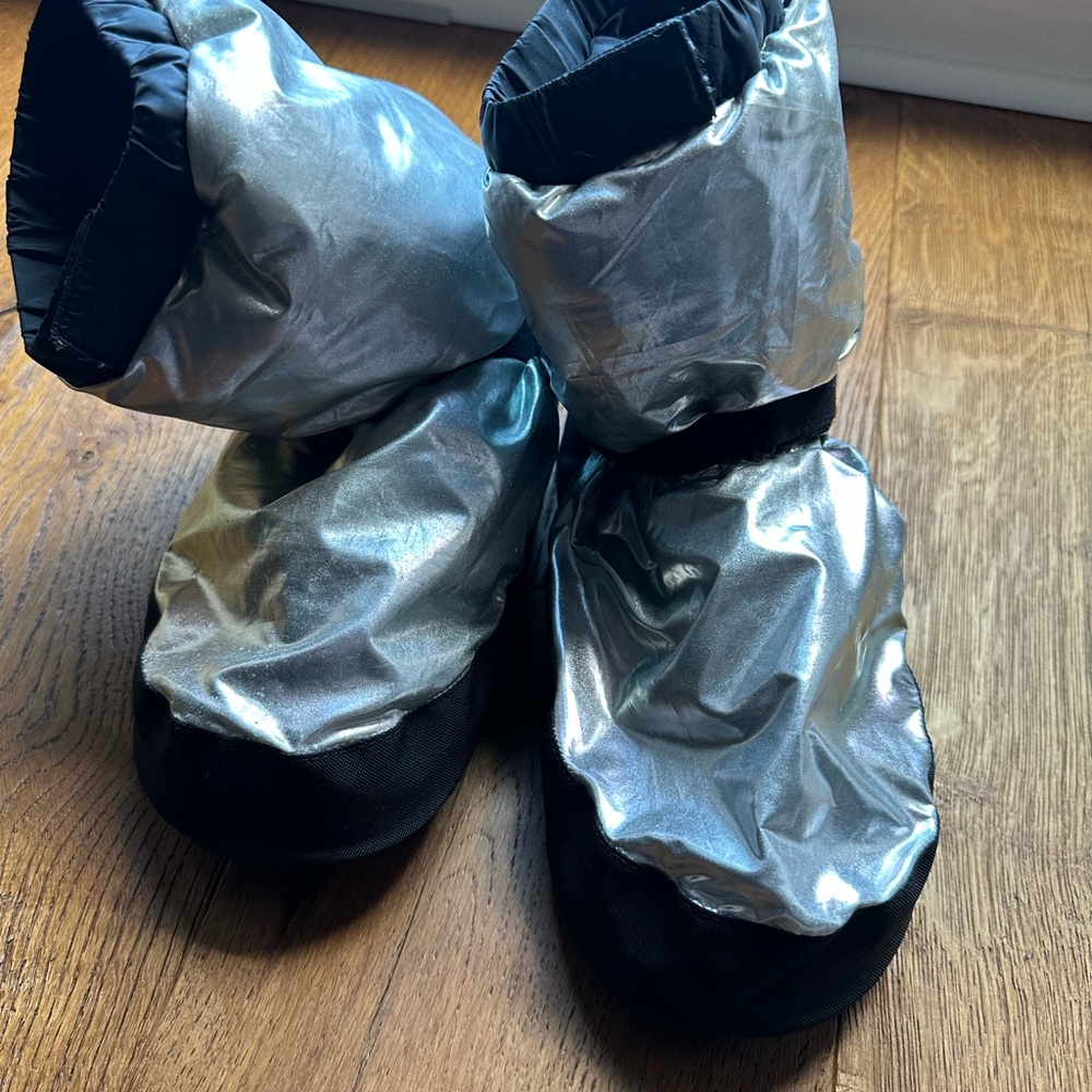Bloch silver ballet shoe cover boots